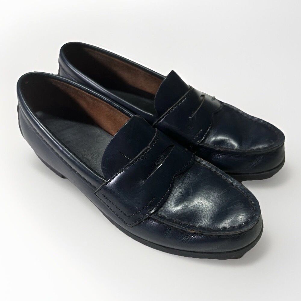 Eastland Penny Loafers Youth Size 2.5 M | Navy Leather Classic Slip-On Shoes